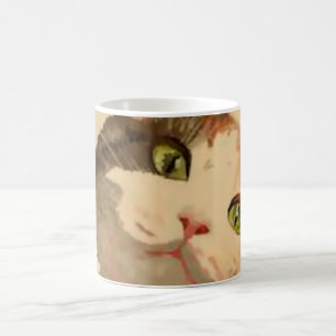 Ich bin alle Ohren: Calico Cat Portrait Kaffeetasse