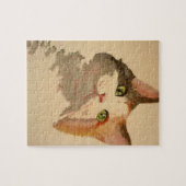Ich bin alle Ohren: Calico Cat Portrait Puzzle (Horizontal)