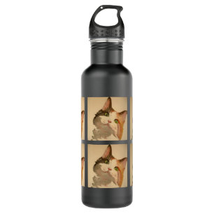 Ich bin alle Ohren: Calico Cat Portrait Trinkflasche