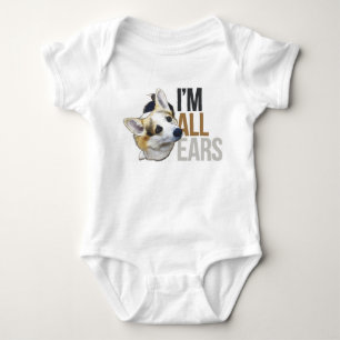 Ich bin alle Ohren - Tricolor WaliserCorgiPembroke Baby Strampler