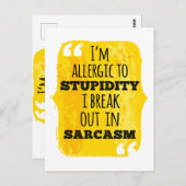 Ich bin allergisch gegen die Dummheit, die ich in Postkarte (Vorne/Hinten)