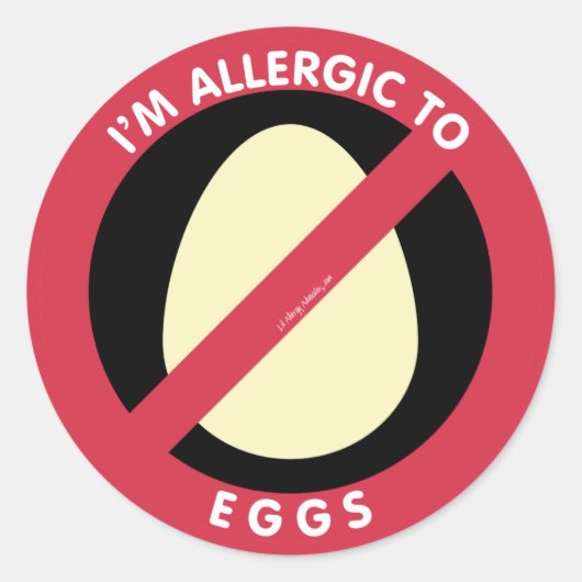 Ich bin allergisch gegen Eier Food Allergy Symbol Runder Aufkleber (Vorderseite)