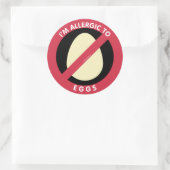 Ich bin allergisch gegen Eier Food Allergy Symbol Runder Aufkleber (Tasche)