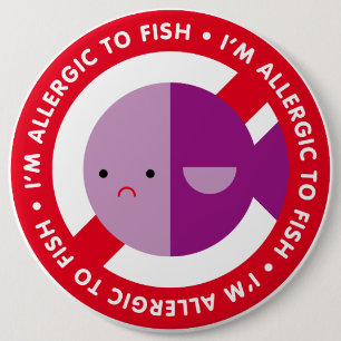 Ich bin allergisch gegen Fisch! Button