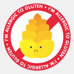 Ich bin allergisch gegen Gluten! Runder Aufkleber