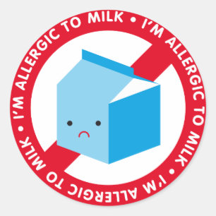 Ich bin allergisch gegen Milch! Runder Aufkleber