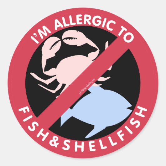 Ich bin allergisch gegen Muschelfische Allergie Sy Runder Aufkleber (Vorderseite)
