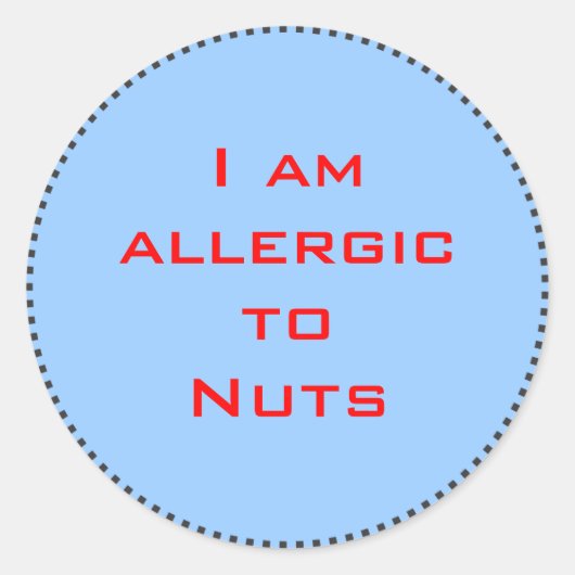 Ich bin allergisch gegen Nüsse - Schlichter Rundau Runder Aufkleber (Vorderseite)