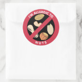 Ich bin allergisch gegen Nuts Food Allergy Symbol Runder Aufkleber (Tasche)