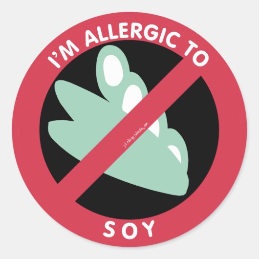 Ich bin allergisch gegen Soy Kids Allergy Symbol Runder Aufkleber (Vorderseite)