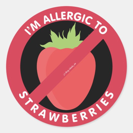 Ich bin allergisch gegen Strawberries Allergie Sym Runder Aufkleber (Vorderseite)