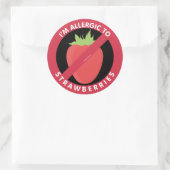 Ich bin allergisch gegen Strawberries Allergie Sym Runder Aufkleber (Tasche)