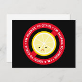 Ich bin allergisch gegen Zitrusfrüchte! Postkarte (Vorne/Hinten)