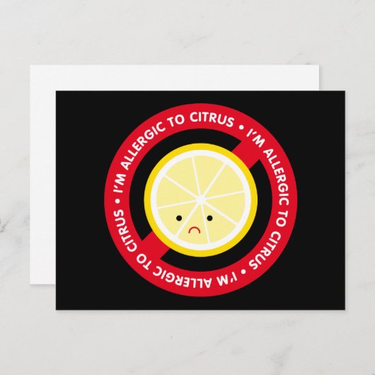 Ich bin allergisch gegen Zitrusfrüchte! Postkarte (Vorne/Hinten)
