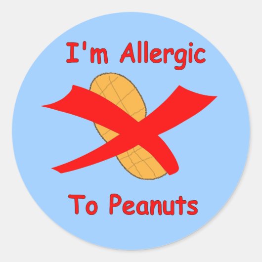 Ich bin allergisch gegenüber Peanuts Blue Sticker (Vorderseite)