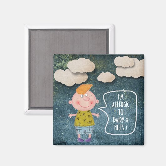 ICH BIN ALLERGISCH ZU MÄDCHEN, DIE RUSTIKMÄDCHEN MAGNET (Vorderseite/Rückseite)