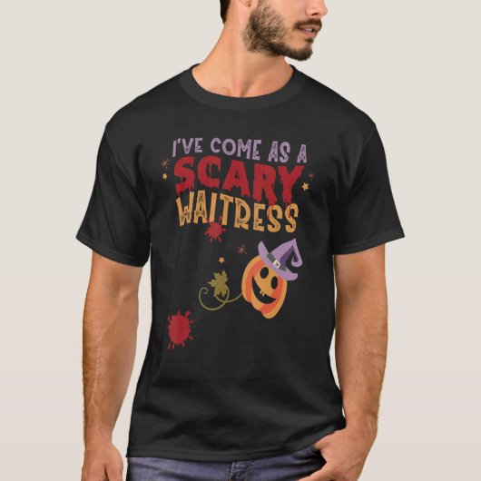 Ich bin als Beängstigender Kellnerjoke Halloween C T-Shirt (Vorderseite)