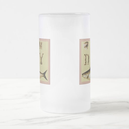 Ich bin als Fisch trocken Mattglas Bierglas (Mittel)