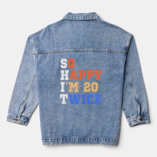 Ich bin also 20 Mal Geburtstag Spaß Jeansjacke (Rückseite)
