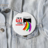 Ich bin, also Homosexuelles, kotze ich Regenbogen Button (Beispiel)
