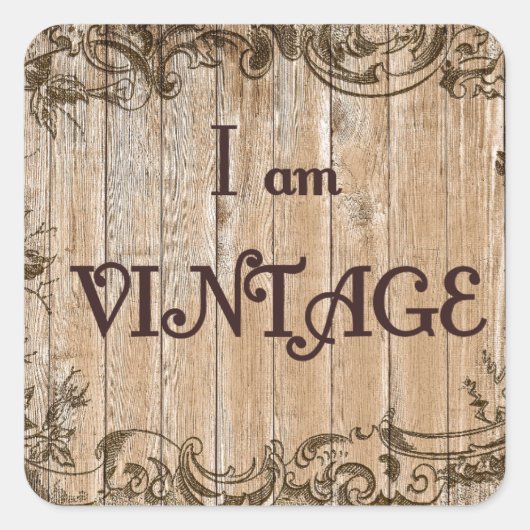 Ich bin alt quadratischer aufkleber (Vorderseite)