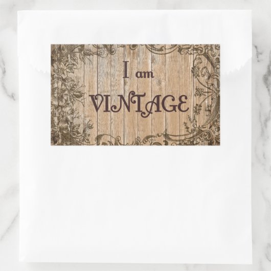 Ich bin alt rechteckiger aufkleber (Tasche)