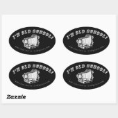 Ich bin alte Schule! Ovaler Aufkleber (Blatt)