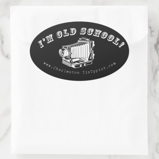 Ich bin alte Schule! Ovaler Aufkleber (Tasche)