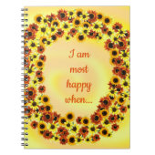 Ich bin am glücklichsten, wenn, Wreathe, Sonnenblu Notizblock (Vorderseite)
