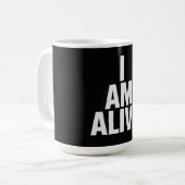 Ich bin am Leben Kaffeetasse (Vorderseite Links)