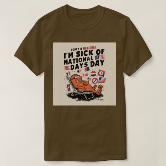 Ich bin am Tag der Nationalfeiertage T-Shirt (Design vorne)