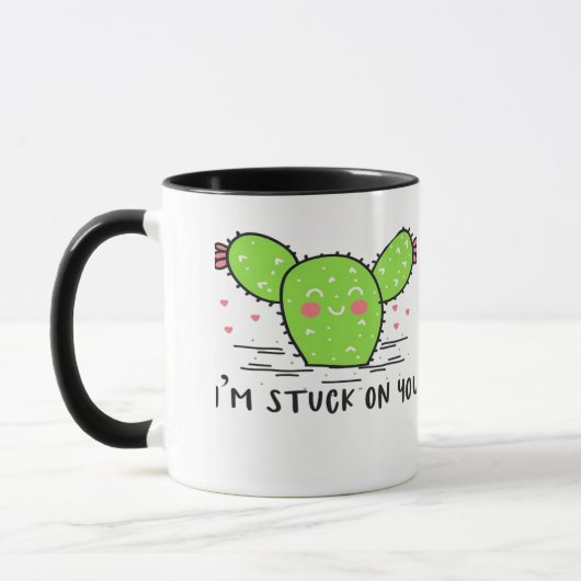 Ich bin an dir kleben Kactus Süße Pflanzen-Style Tasse (Links)