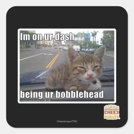 Ich bin an unserem Bindestrich Quadratischer Aufkleber (Vorderseite)