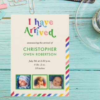 Ich bin angekommen, Foto Name Jegliche Geburt Ankündigung