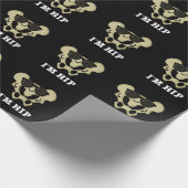 Ich bin Angesagt Funny Hipbone Anatomy Pun Dark BG Geschenkpapier (Ecke)