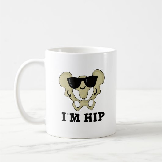Ich bin Angesagter Hipbone-Anatomie-Pun Kaffeetasse (Links)