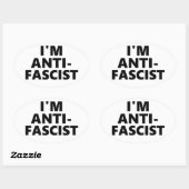 Ich bin Antifaschist Ovaler Aufkleber (Blatt)