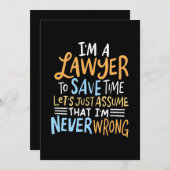 Ich bin Anwältin, um deine Zeit Retten Einladung (Vorne/Hinten)