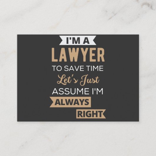 Ich bin Anwältin, um die Zeit Retten Visitenkarte (Vorderseite)
