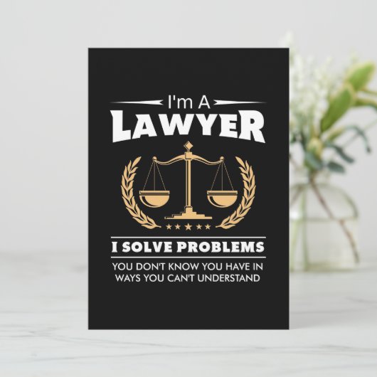 Ich bin Anwältin und löse Probleme Einladung (Stehend Vorderseite)