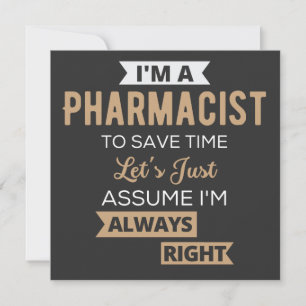 Ich bin Apotheker, um Zeit Retten. Nehmen wir mal  Einladung
