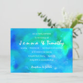 Ich bin AQUA WATERCOLOR Hochzeitseinladung Einladung (Stehend Vorderseite)