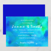 Ich bin AQUA WATERCOLOR Hochzeitseinladung Einladung (Vorne/Hinten)