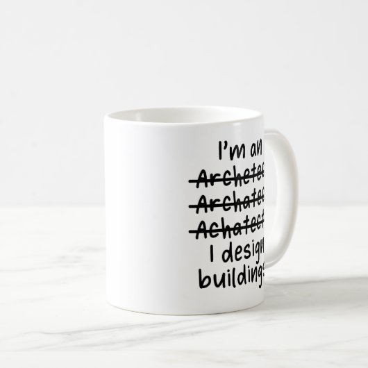 Ich bin Architekt, ich rettete Leben - Misspell Kaffeetasse (VorderseiteRechts)