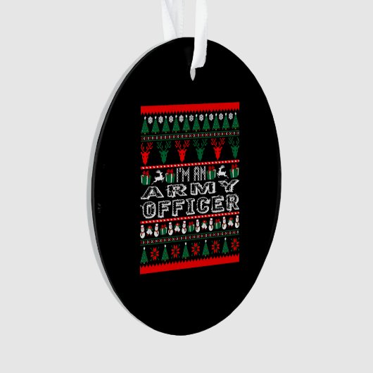 Ich bin Armeeoffizier Weihnachten Ugly Sweater Ornament (Vorderseite)