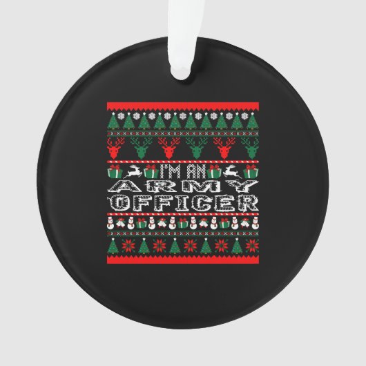 Ich bin Armeeoffizier Weihnachten Ugly Sweater Ornament (Vorderseite)