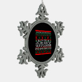 Ich bin Armeeoffizier Weihnachten Ugly Sweater Schneeflocken Zinn-Ornament (Links)