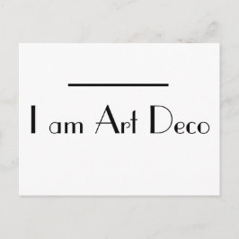 Ich bin Art Deco Typografie Postkarte