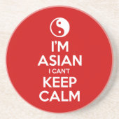 Ich bin Asiatin und kann nicht Ruhe Behalten haben Sandstein Untersetzer (Vorne)