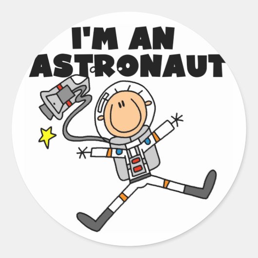 Ich bin Astronautin und Geschenke Runder Aufkleber (Vorderseite)